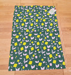 Cotton tea towel with First Flowers pattern in Forest Green 2025