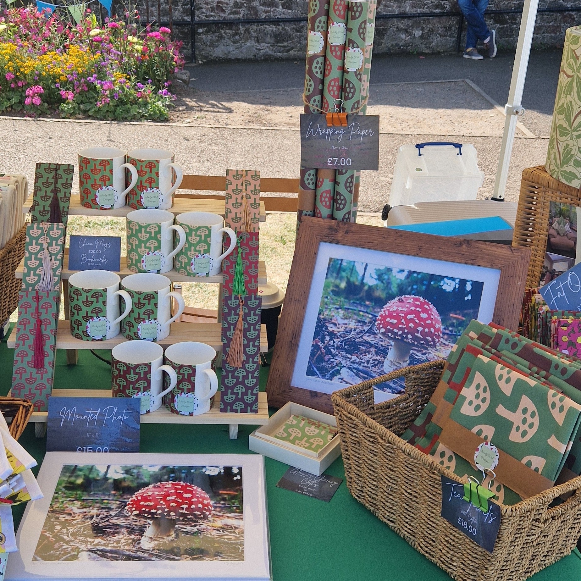 Mounted photograph of amanita muscaria mushroom in Glen Tanar, Scotland