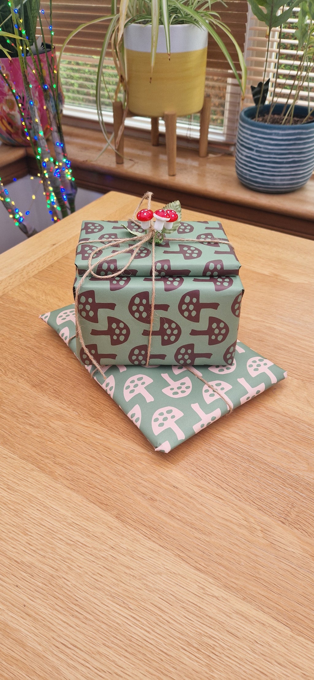 Wrapping Paper in Glen Tanar Mushrooms in Leafy Green - Summer 2025 - SALE