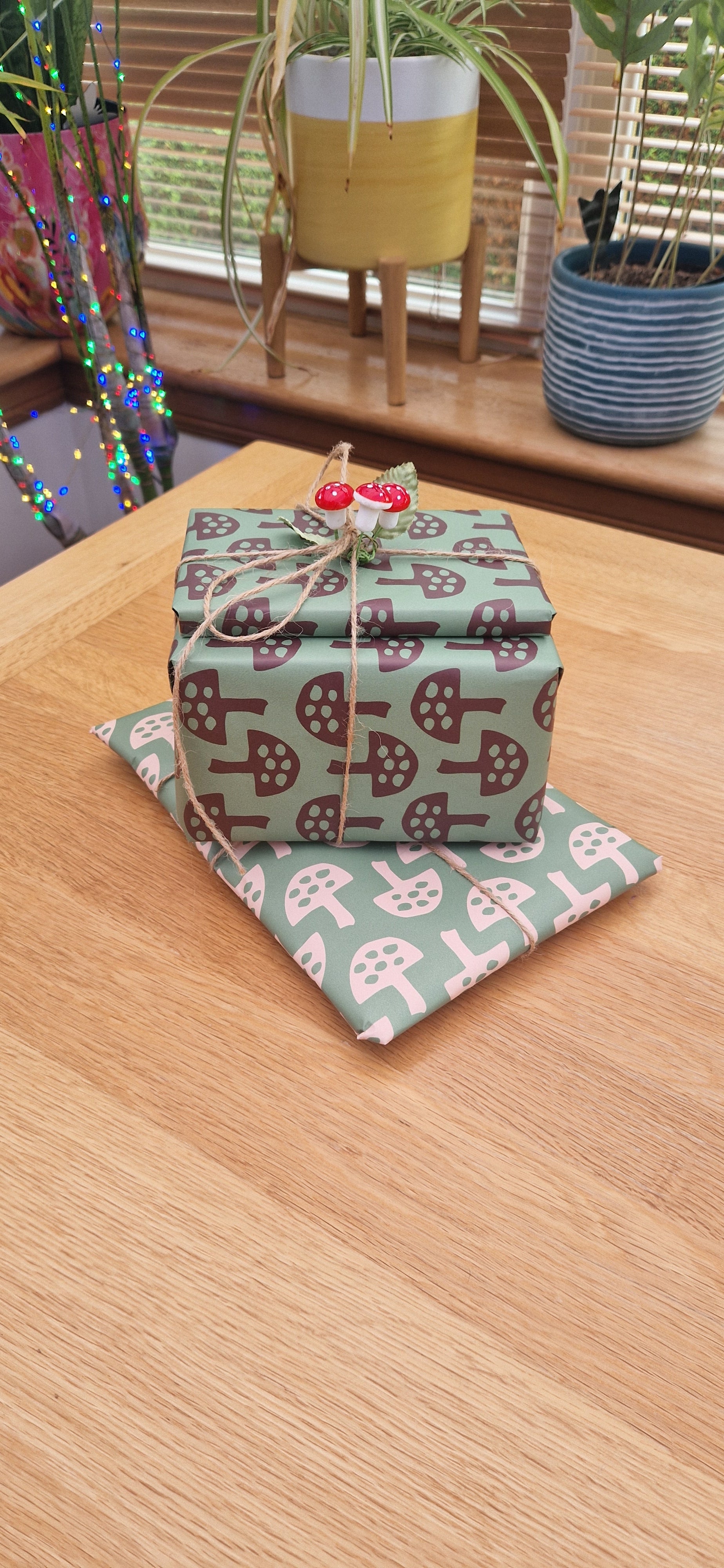 Wrapping Paper in Glen Tanar Mushrooms in Leafy Green - Summer 2025 - SALE