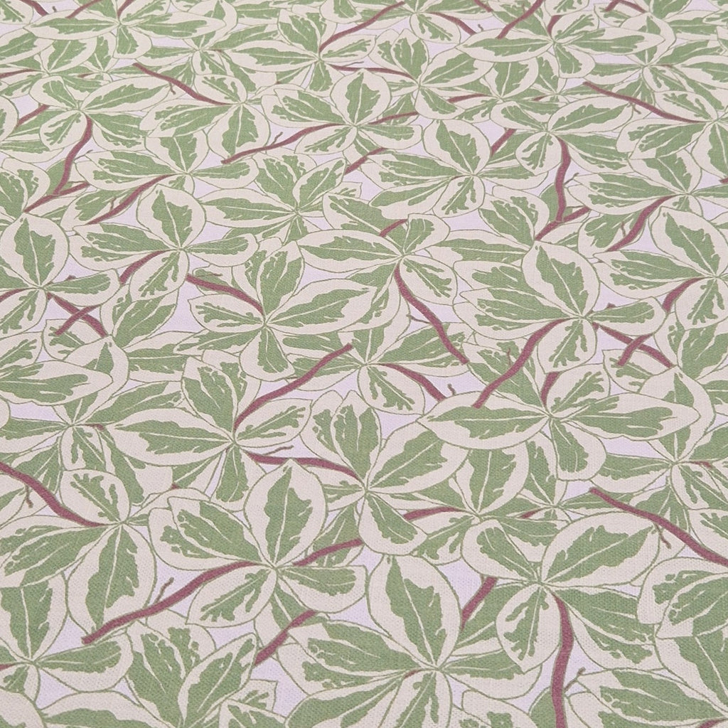 Cotton linen table runner with Variegated Boxwood design