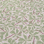 Cotton linen table runner with Variegated Boxwood design