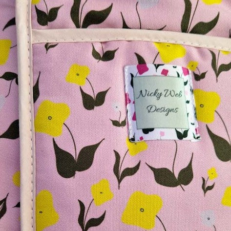 Double Oven Gloves – First Flowers (Ballet Pink)