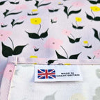 Organic cotton tea towel with First Flowers pattern in Lilac Dusk