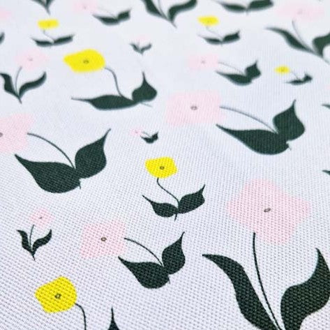 Organic Cotton Tea Towel – First Flowers (Lilac Dusk)