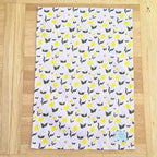 Organic cotton tea towel with First Flowers pattern in Ballet Pink