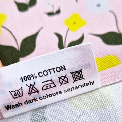 Organic Cotton Tea Towel – First Flowers (Ballet Pink)