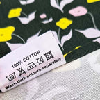 Organic Cotton Tea Towel – First Flowers (Forest Green)