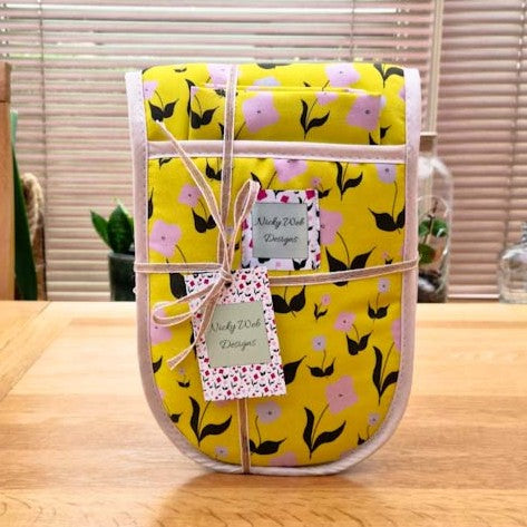 Double Oven Gloves – First Flowers (Sunshine Yellow)