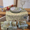 Cotton linen napkins with Variegated Boxwood design