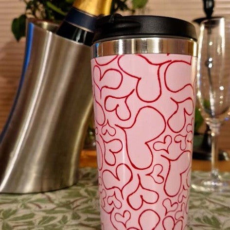 Reusable Travel Mug – Love Collection (Million Hearts Design)
