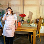 Adult cotton apron with Love Love Love pattern from Love Collection