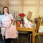 Children’s cotton apron with Love Love Love pattern from Love Collection