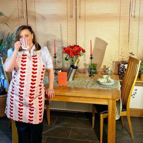 Fine bone china mug with Stripped Hearts design from Love Collection Valentines Gift