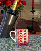 Fine bone china mug with Stripped Hearts design from Love Collection