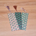 Mushroom patterned bookmark inspired by forest walks, with tassel