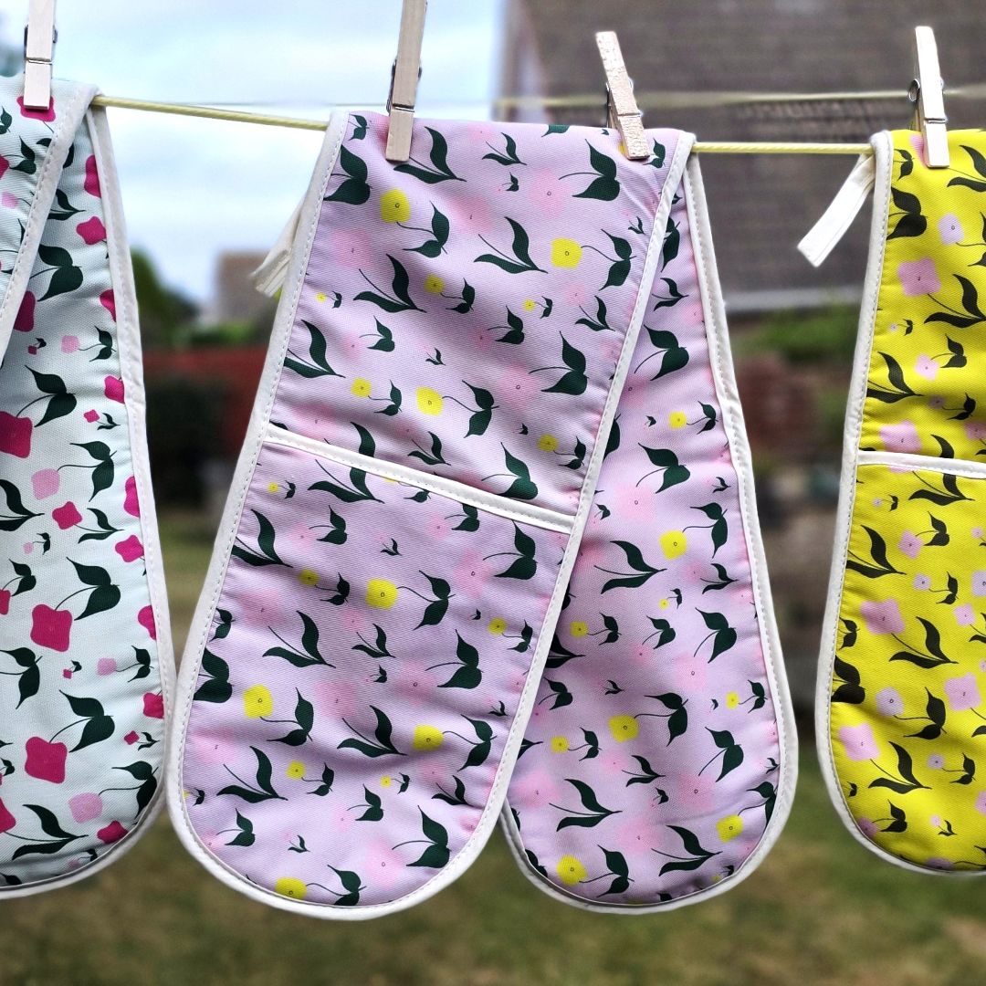 Cotton Double Oven Glove – First Flowers (Lilac Dusk Summer 2025) - SALE