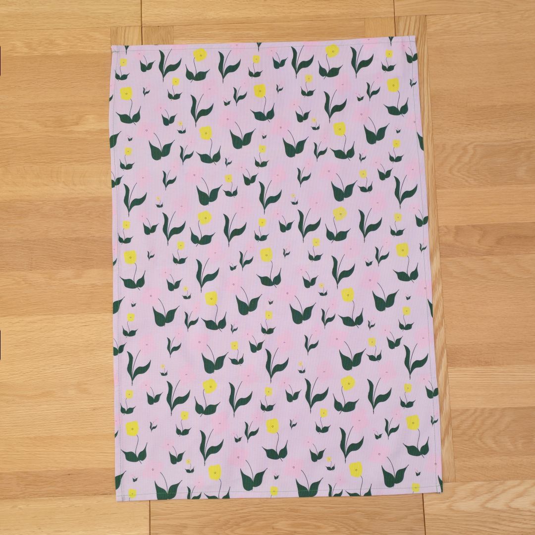 Cotton Tea Towel – First Flowers (Lilac Dusk 2025) - SALE