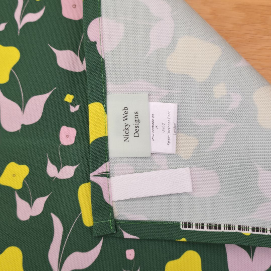 Cotton Tea Towel – First Flowers (Forest Green 2025) - SALE