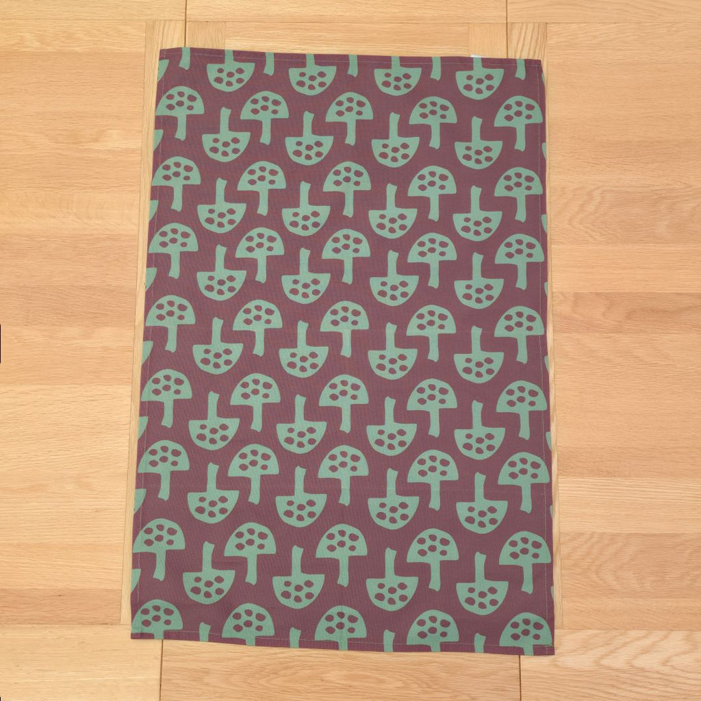 Cotton Tea Towel – Glen Tanar Mushrooms (Bark - Summer 2025) - SALE