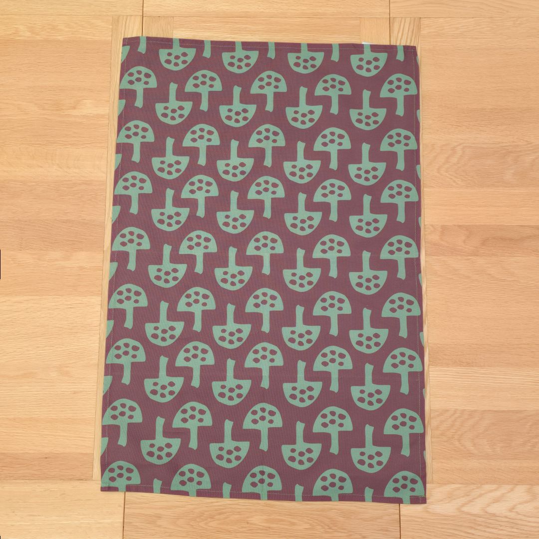 Cotton Tea Towel – Glen Tanar Mushrooms (Bark - Summer 2025) - SALE