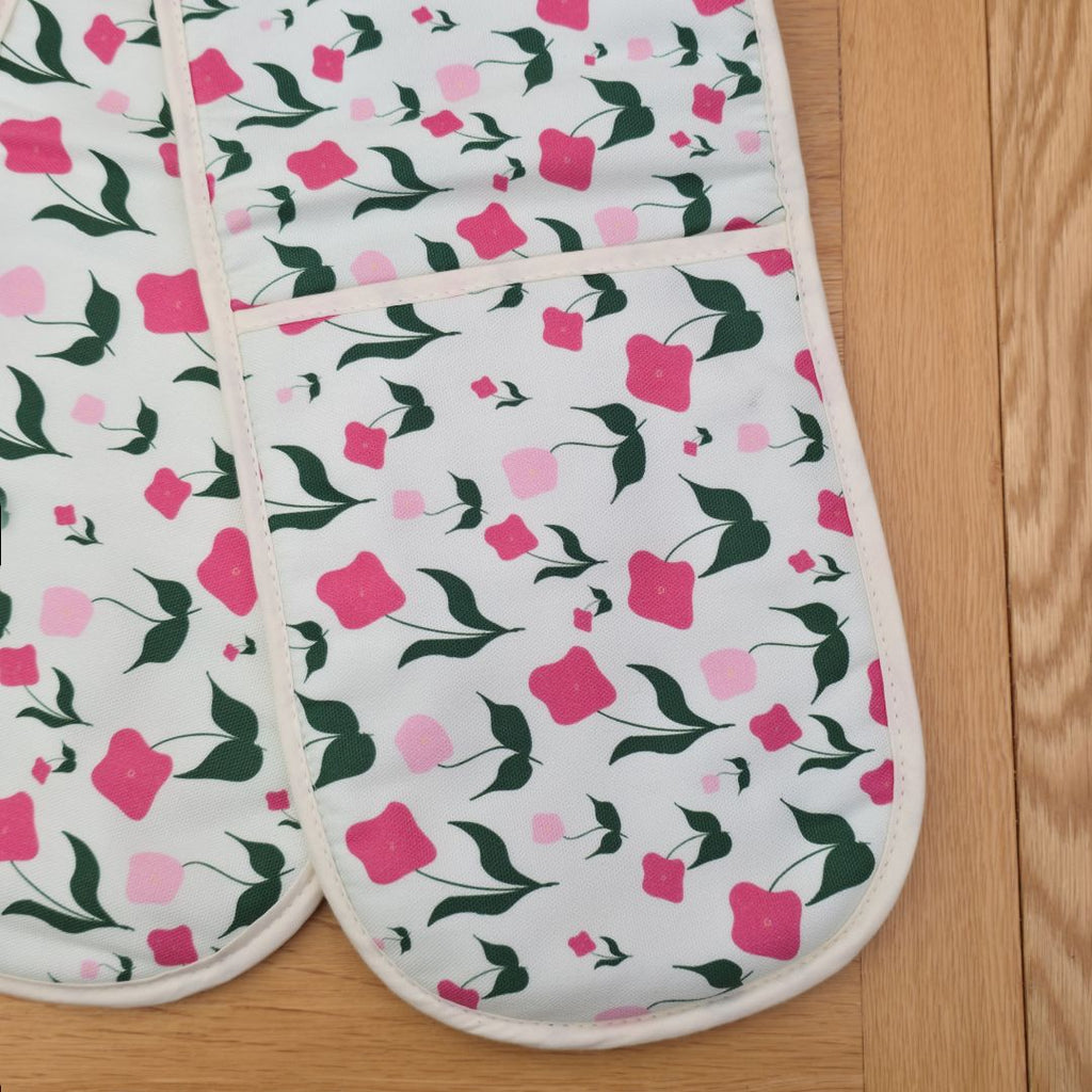 Cotton Double Oven Glove – First Flowers (Tea Green - Summer 2025) - SALE