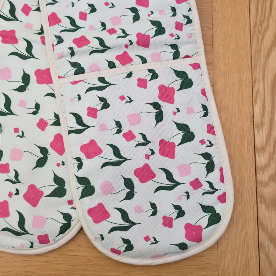 Cotton Double Oven Glove – First Flowers (Tea Green - Summer 2025) - SALE