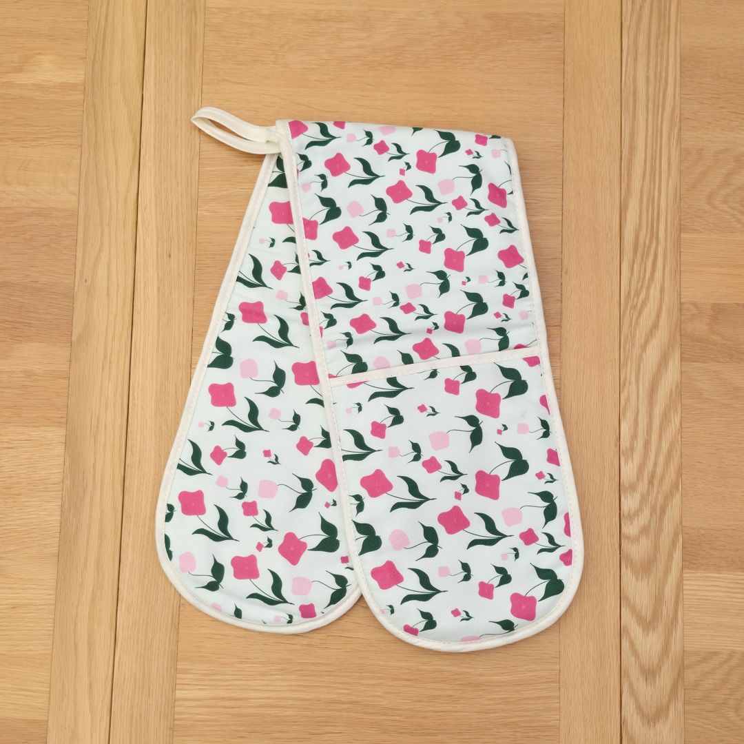 Cotton Double Oven Glove – First Flowers (Tea Green - Summer 2025) - SALE
