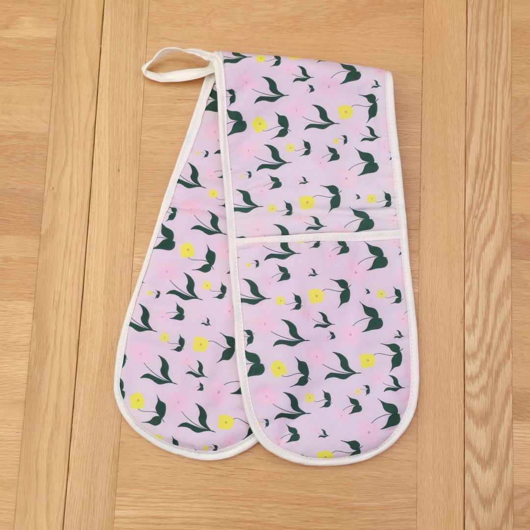 Cotton Double Oven Glove – First Flowers (Lilac Dusk Summer 2025) - SALE