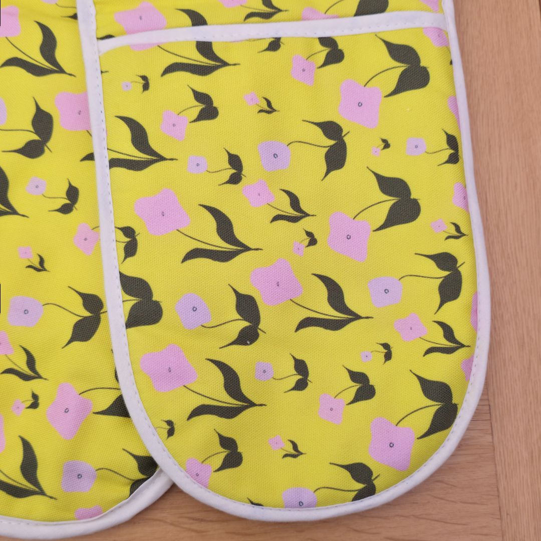 Cotton Double Oven Glove – First Flowers (Sunshine Yellow - Summer 2025) - SALE