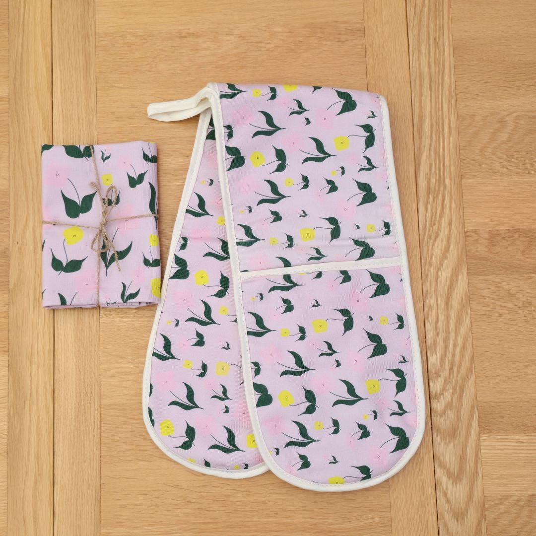 Cotton Tea Towel – First Flowers (Lilac Dusk 2025) - SALE