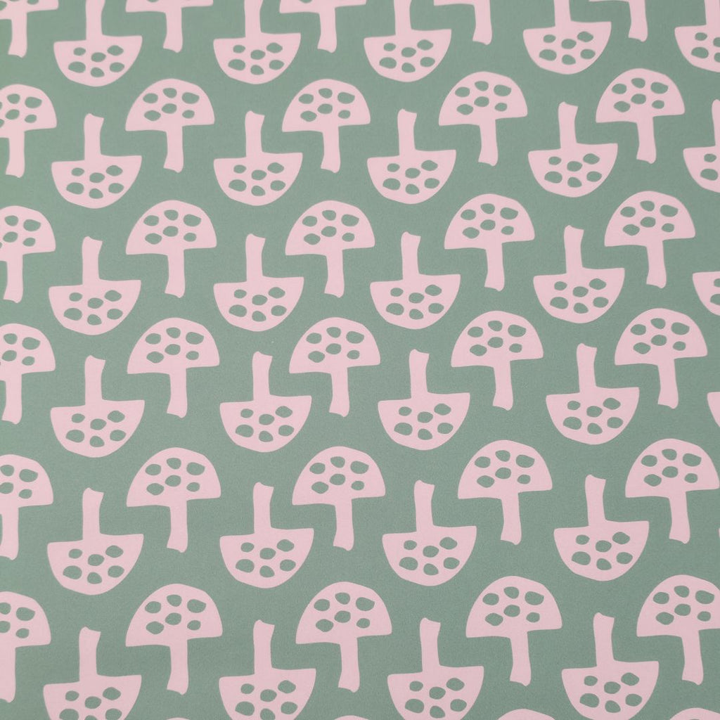 Wrapping Paper in Glen Tanar Mushrooms in Leafy Green - Summer 2025 - SALE