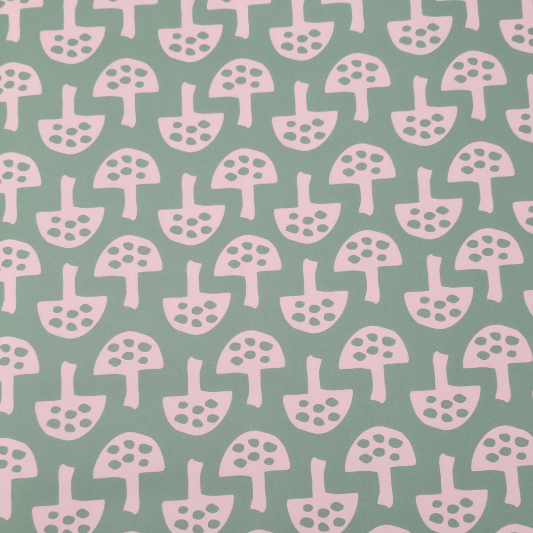 Wrapping Paper in Glen Tanar Mushrooms in Leafy Green - Summer 2025 - SALE