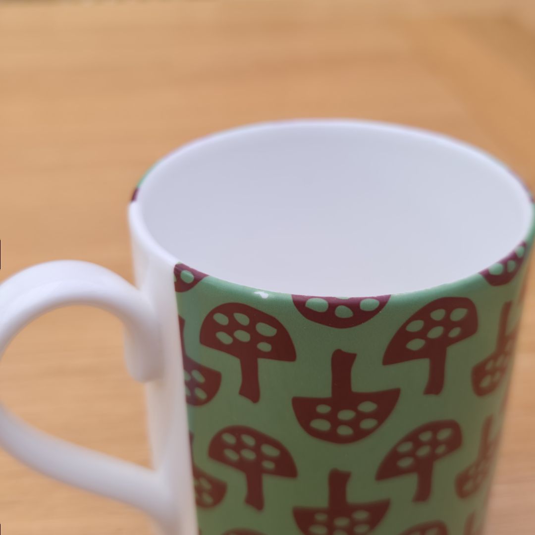 Fine Bone China Mug – Glen Tanar Mushrooms (Forest Floor Design) -SALE (SECONDS)