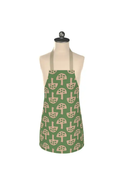 Children’s Cotton Apron – Glen Tanar Mushroom (Leafy Green Summer 2025) - SALE