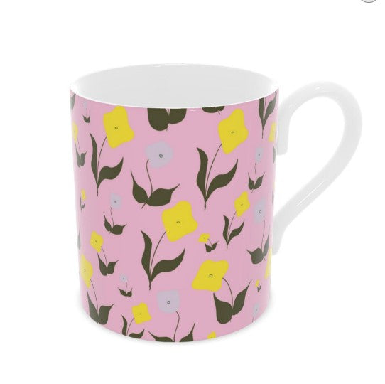 Fine bone china mug with Ballet Pink design from The First Flowers 