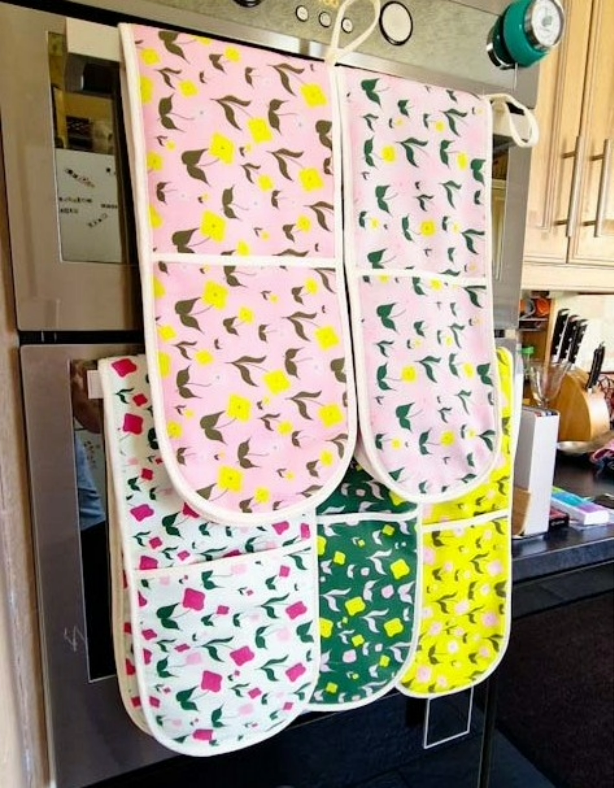 Cotton Double Oven Glove – First Flowers (Tea Green - Summer 2025) - SALE
