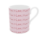 Fine bone china mug with Love Love Love design from Love Collection