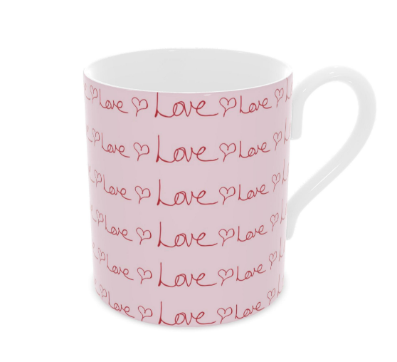 Fine bone china mug with Love Love Love design from Love Collection