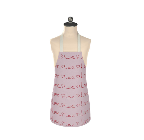 Children’s cotton apron with Love Love Love pattern from Love Collection
