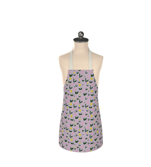 Children’s Cotton Apron – First Flowers (Lilac Dusk Summer 2025) - SALE