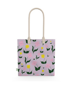 Cotton Tote Bag – First Flowers in Lilac Dusk - SALE