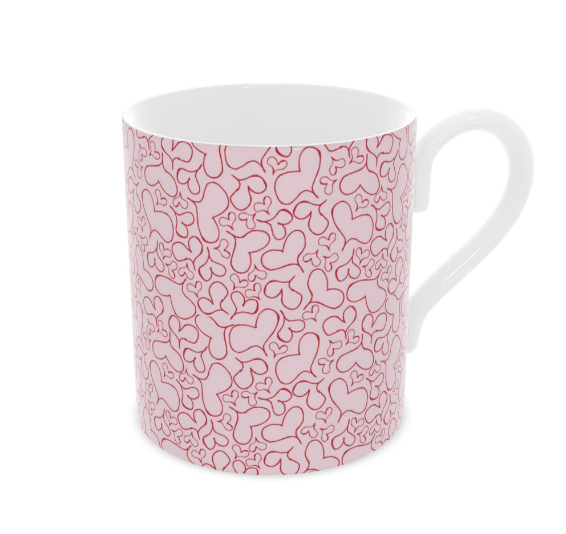 Fine bone china mug with Million Hearts design from Love Collection