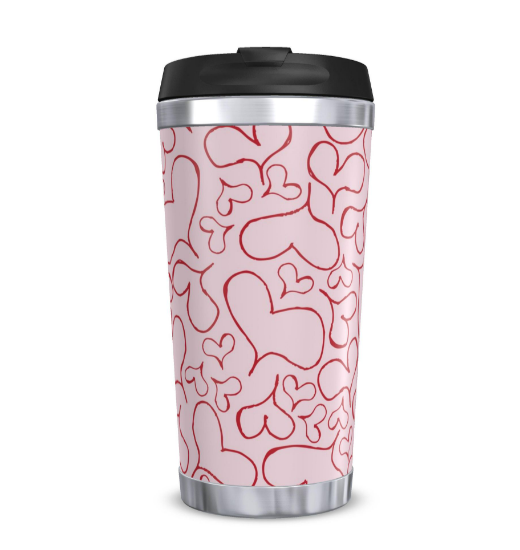 Reusable Travel Mug – Love Collection (Million Hearts Design)
