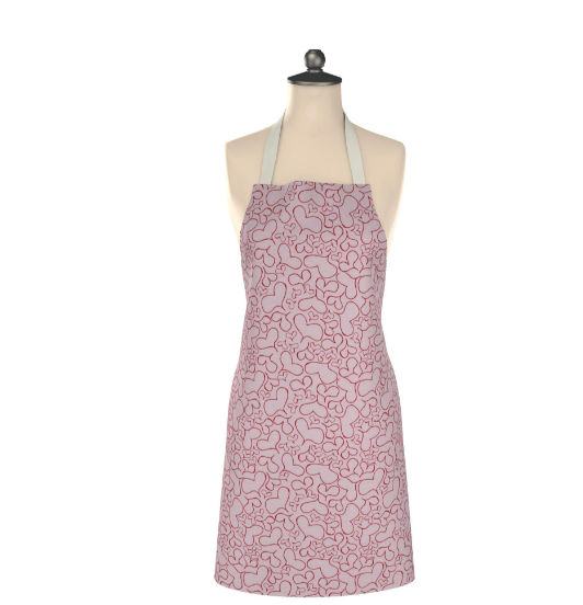 Adult cotton apron with Million Hearts pattern from Love Collection