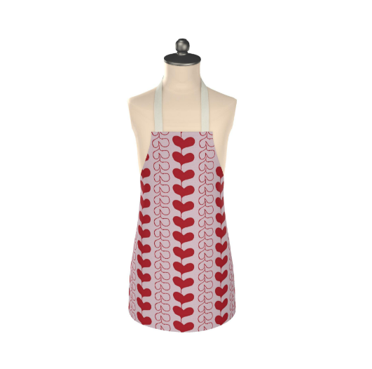Children’s cotton apron with Stripped Hearts pattern from Love Collection