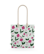 Cotton Tote Bag – First Flowers in Tea Green - SALE